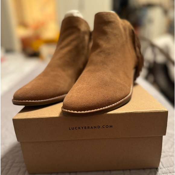 Lucky Brand Felisie Honey Suede Booties - Picture 2 of 8